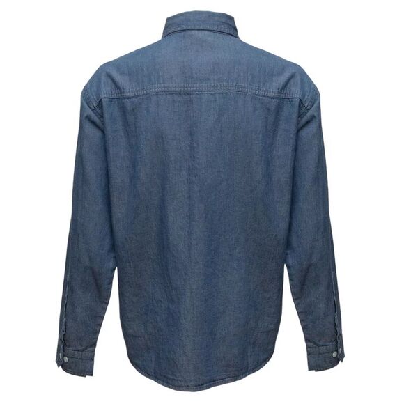 Woodland Creek Men's Denim Long Sleeve Button Down Shirt in Blue, 2XL - Picture 3 of 7